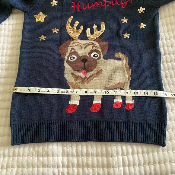 Holiday “Bah, Humpug!” sweater | Navy blue | Small - Picture 4 of 9